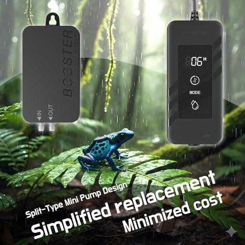 Automatic Reptile Misting & Humidifying System, Auto Rain Sprayer, 2 Nozzles, Auto Reptiles Mister for Terrariums, Chameleon Cages, Plants, Paludariums, Frog Snake Enclosures