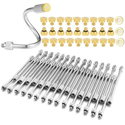 60 Pcs 5.9" Flexible Mister Nozzle Extension Set Brass Mist Nozzle Mist Rod | Including 20 Packs Brass Mist Nozzles & 20 Packs Mist Rod Bendable Extended Pole 10/24 UNC, Misting System Nozzle Extension - color: 30 Packs Mist Rod + 30 Packs Mist Nozzles