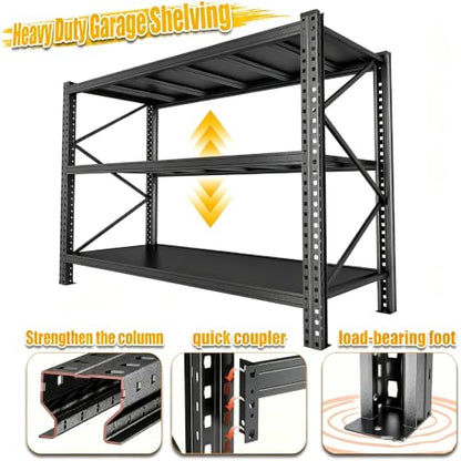 Aquarium Stand Fish Tank Stand 1600LBS Metal Shelving Adjustable Heavy Duty Storage Shelves Display Shelves Utility Shelf for Turtle Tank, Reptile Terrarium, 63" H×67" W×20" D, Black(Tank not Included) - size: 63"H × 67"W × 20"D