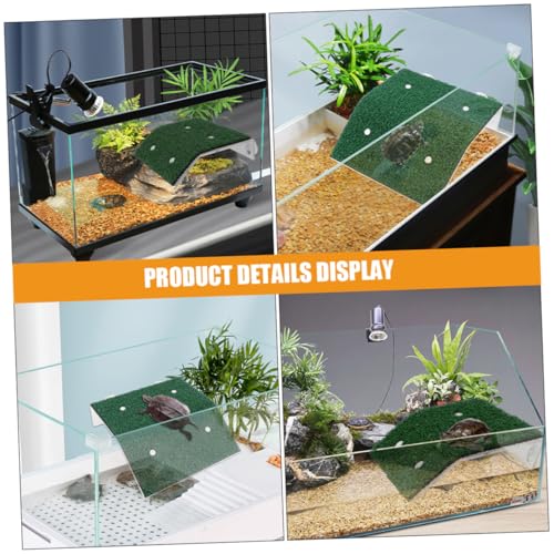HANABASS 2pcs Plastic Turtle Basking Platform Cup Realistic Grass Terrarium Accessory for Reptiles Aquatic Pets and Turtles and Easy to Clean