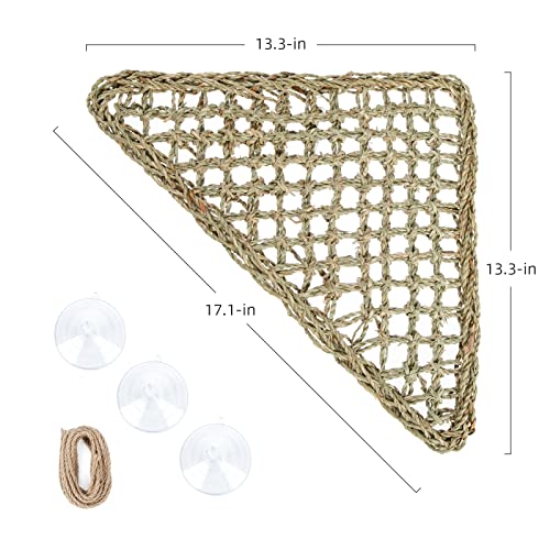 Niteangel Bearded Dragon Seagrass Hammock: Triangle 17'' x 12.5'' | Add More Climbing Space & Entertainment - Reptile Lounger for Chameleon Lizards Gecko Snakes Lguana Reptiles Tortoise - size: Triangle 17'' x 12.5''