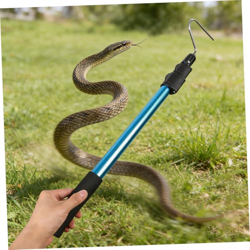 PRETYZOOM Telescopic Snake Hook Tool 19.7-45.7in Adjustable Length Aluminium Alloy Reptile Grabber for Catching Snakes and Rattlesnakes Outdoors with Simple to Use Unique Design