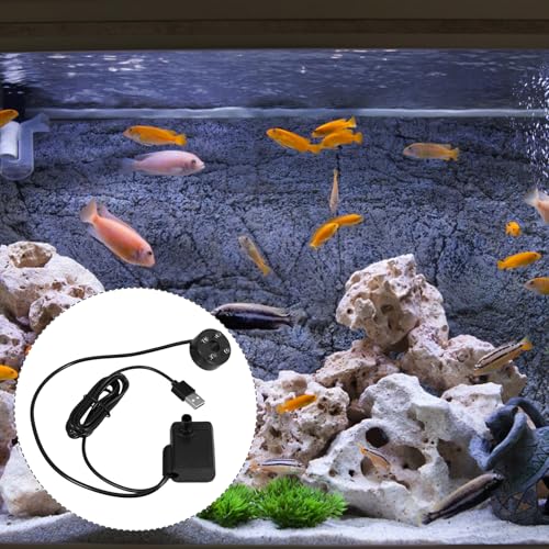 BESPORTBLE Micro Submersible Water Pump for Aquarium Fish Tanks and Garden Fountains Compact Quiet Usb Pump with Led Light for Rockery and Decoration
