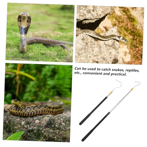 Stainless Steel Telescopic Snake Catcher Hook Retractable Adjustable Length Reptile Handling Tool for Safe Catching and Snake Control