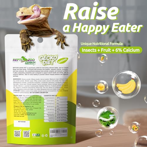 Gecko Food, Fruit Mix Insects Gecko Diet with Banana 2 oz