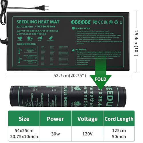 Seedling Heat Mat 6 Pack Durable Waterproof Plant Heating Pad 10"x 20.75" for Germination, Indoor Gardening, Greenhouse - size: 6 PACK
