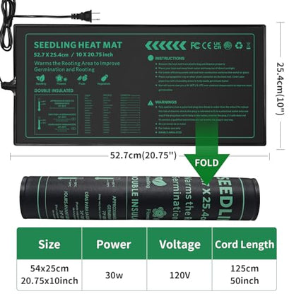 Seedling Heat Mat 6 Pack Durable Waterproof Plant Heating Pad 10"x 20.75" for Germination, Indoor Gardening, Greenhouse - size: 6 PACK