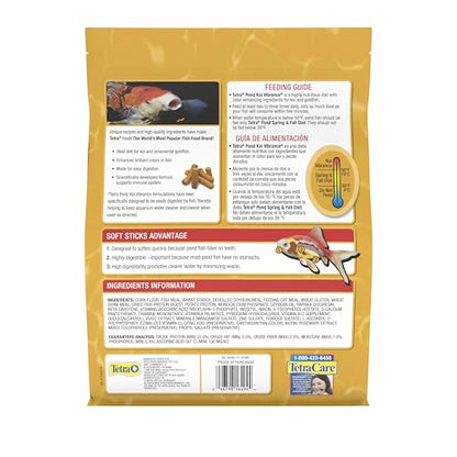 Tetra Pond Koi Vibrance Soft Sticks, Floating Pond Fish Food, 1.43 lbs | Daily Diet for Koi Fish and Ornamental Goldfish, Feed When Water is Above 50 Degrees, Highly Digestible, Clean & Clear Water - size: 1.43 Pound (Pack of 1)