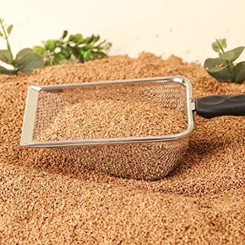 Reptile Stainless Steel Sand Scoops Metal Shovel Sifter Fine Mesh Terrarium Substrate Cleaner Corner Sifter Cleaner