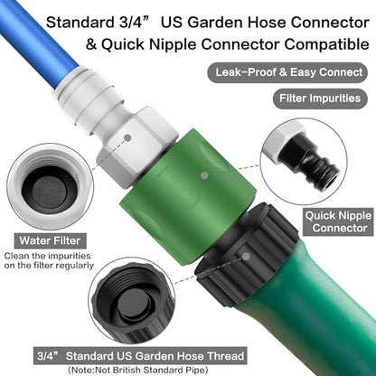 HAOWIN Upgraded Misters for Outside Patio, 3 Nozzles Fine Mist Leakproof 6.6FT Aluminum Bendable Hose Mister, Misting System for Patio Misters for Cooling Outdoor Greenhouse Chicken Coop Trampoline