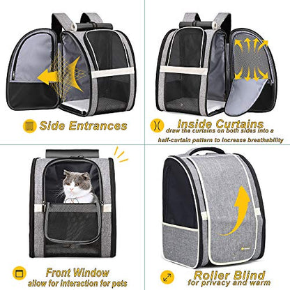 Texsens Innovative Traveler Bubble Backpack Pet Carriers for Cats and Dogs - color: Upgraded-Black