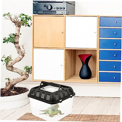 Generic Transparent Turtle Transport Box Reptile Breeding Holder for Snakes Geckos Frogs More Reptile Storage Case for Pet Observation and Feeding