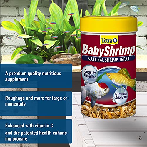 Tetra BabyShrimp 0.35 Ounce, Natural Shrimp Treat for Aquarium Fish (033197), (Pack of 4) - size: 0.35 Ounce (Pack of 4)