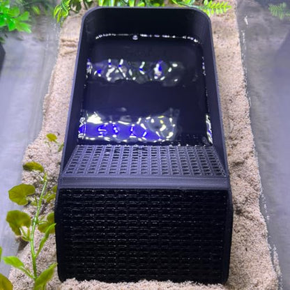 Hermit Crab, Lizard, Turtle, Amphibian XL Watering Pool | Platform Pool Accessory with Access Ramp for Pet Habitats | 9.75" x 5" | Made in USA (X-Large) (Salt Only, Black) - color: Salt Only, Black