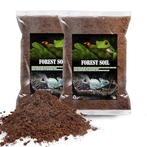 BNOSDM 2PCS Reptile Soil Substrate,Natural Terrarium Bedding,Snake Bedding, Fluffy Reptile Tank Substrate for Tortoise Hermit Crab Tarantulas Lizards - color: 2PCS 0.79gal(Total 1.58gal)