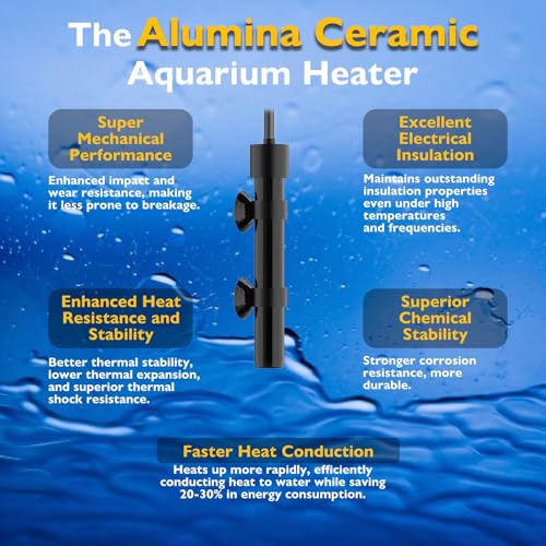 15W Mini Aquarium Heater Betta Heater for 1-3 Gallon Freshwater & Saltwater Tanks, Alumina Ceramic Fish Tank Heater Turtle Heater with Dry-Run & Overheat Protection - size: For Tanks ≤ 3 Gal