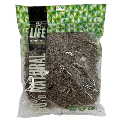 Spanish Moss for Terrarium Habitats, Medium 1-Pack | Preserved Moss for Reptiles, Amphibians & Invertebrates Terrariums, Humidity Control, Soft, Dye-Free, Family Owned, USA Made - size: Medium 1-pack, style: Spanish Moss