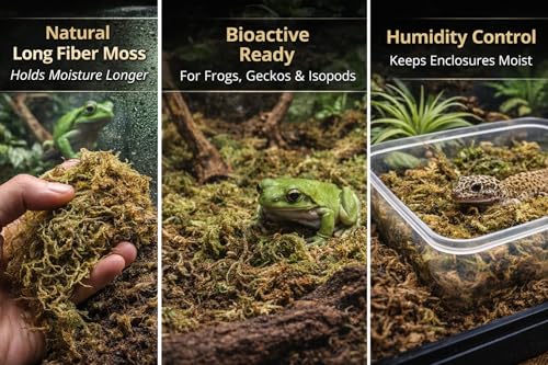 Moss Care Kit Heat-Treated Dried Sphagnum Moss (3 oz) & 300 mL Continuous Fine Mist Bottle for Vivariums, Reptiles and Tropical Plants