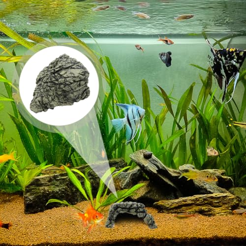 Natural Rock Reptile Hide Cave, 3.15 in Diameter, L | Lizard Turtle Snake Gecko Habitat, Aquarium Terrarium Decoration, Non Slip Surface Texture, Secure Retreat Area - size: 5.3 x 4.3 x 3.1 in