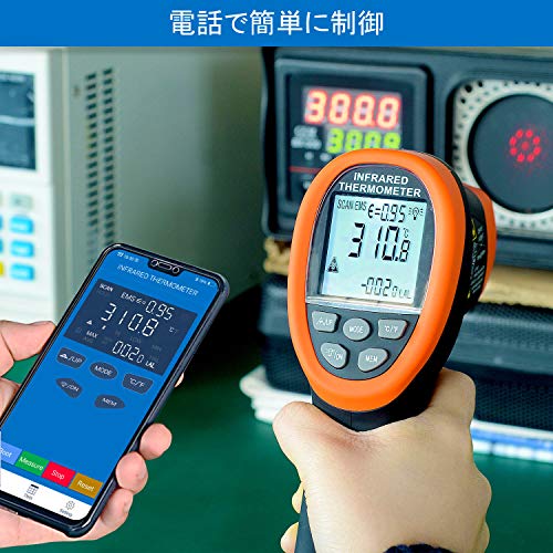 BT-985CAPP Industrial Infrared Thermometer, 12:1 Distance Spot Ratio, Digital Non-Contact HVAC Laser Temperature Gun Test Temp -58℉~1472℉ for Kitchen Pizza Oven,NOT for Human