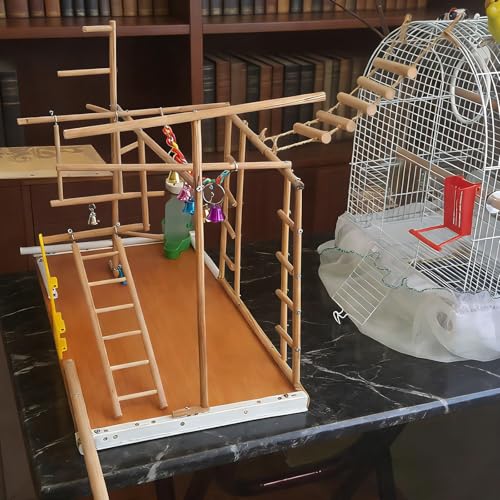 4 Pcs Wooden Bird Ladder, Bird Ladder for Cage, Birds Toys for Parakeets Parrots Lovebirds Cockatoo Birdie Basics Climbing Supplies(3&4&5&6 Step)