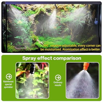 Reptile Smart Mister, Reptile Humidifiers Misting System Automatic with Timer, Terrariums Humidifier with 360°Adjustable Misting Nozzles, Spray Kit for Rainforest Plants Amphibian - size: Touch Version - Upgraded