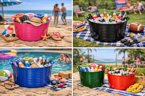 Tubtrugs SP26GBK Red Gorilla Medium-6.8 gallons SL26 Bucket, Black