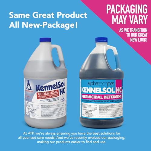 ATP KennelSol HC 1-Step High Disinfectant Cleaner for Kennels, 1 Gallon | EPA-Registered, super-high concentration formula, industrial-strength detergent and deodorizer for veterinary clinics