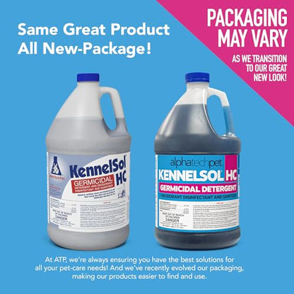 ATP KennelSol HC 1-Step High Disinfectant Cleaner for Kennels, 1 Gallon | EPA-Registered, super-high concentration formula, industrial-strength detergent and deodorizer for veterinary clinics