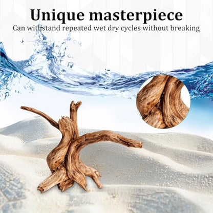 CZFSWT 2Pcs Driftwood for Aquarium, 3.93-5.9" Driftwood Decor, Drift Wood for Fishtank Suitable for Fish Tank Decorations and Reptile Habitats