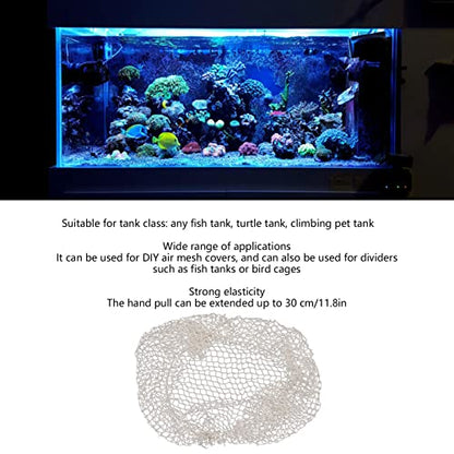 Aquarium Escape Proof Net, Professional Prevents Jumping DIY Air Mesh Cover with Upgraded Telescopic Buckle, for Fish Jar Reptile Jar Bird Cage - size: Medium