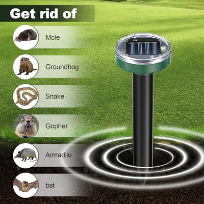 12Pcs Snake Repellent for Yard, Mole Repellent, Solar Ultrasonic Groundhog Gopher, Skunk, Vole, Rabbit, Rodent,Repellent Outdoor for Lawn Garden & Yard