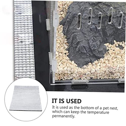 balacoo Reptile Heat Pad Small Animal Warm Pad Parrot Mat Mini Pet Pad Winter Insulation Thermal Pad Outdoor Heated Pad Small Pet Cage Liner for Rabbit Hedgehog 42x28cm Silver Terrarium Heating Pad