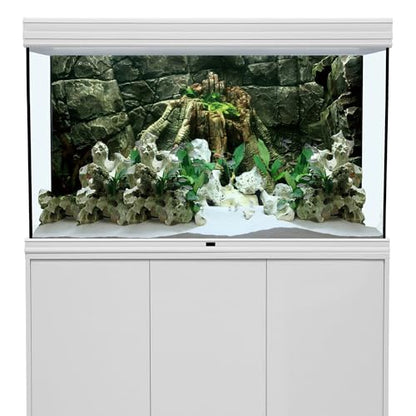 72x24 in Stone Wall Aquarium Backdrop Giant Tree Root Fish Tank Background | AWERT Aquatic Plant River Bed & Lake Aquarium Background Vinyl - size: 72x24in/180x60cm