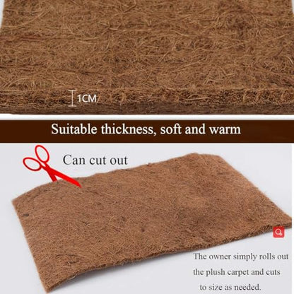 Hamiledyi Reptile Carpet Natural Coconut Fiber Tortoise Carpet Mat for Pet Terrarium Liner Reptile Supplies for Lizard Snake Chameleon Turtle Bedding Bunny Rabbit Mat (2 x Sheets) - size: 2 Packs/19.7 x 11.8 Inch