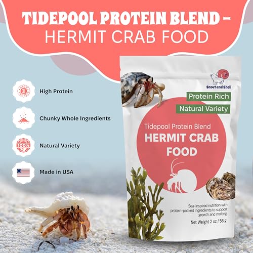 Snout and Shell Tidepool Protein Blend Hermit Crab Food – High Protein, Natural Sea-Inspired Variety, Supports Growth & Molting – 2 oz / 56 g