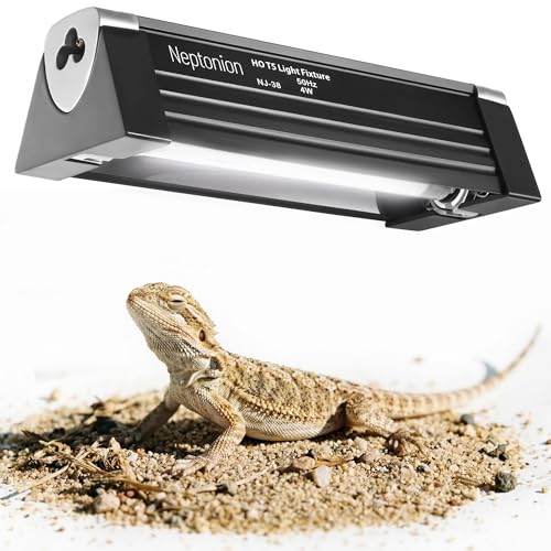 4W Reptile T5 HO UVB 6.5" 10.0 Light Fixture with Tube, Dedicated UVB Spot Hood for Terrariums, Suitable for Desert Reptiles Like Baby Bearded Dragon - color: 10.0 Desert