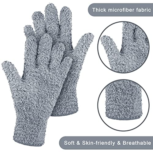 Patelai 3 Pairs Microfiber Dusting Gloves for Plants Leaf, Large | Black, White, Gray,Plant Cleaning Gloves, Reusable Washable Gloves,House Furniture Blinds Dusting - color: Black, White, Gray, size: Large