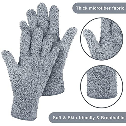Patelai 3 Pairs Microfiber Plant Dusting Gloves Leaf Cleaning Gloves for Indoor Plants, Blinds, Furniture, House (Black,White,Gray,Medium) | Black, White, Gray,Plant Cleaning Gloves, Reusable Washable Gloves,House Furniture Blinds Dusting - color: Black,