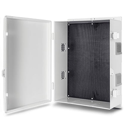 Namunanee Outdoor Electrical Junction Box, ABS Water Resistant Enclosure with Internal Mounting Panel & Hinged Cover (18.1" H* 12.6" L* 6.3" W) - size: 18.1"H x 12.6"L x 6.3"W & Standard