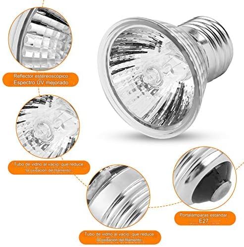 YOUTHINK Lamp, 50W UVA+UVB Full Spectrum Lamp Bulb for Turtle Aquarium Aquatic Reptile Lizard Habitat Heat Light