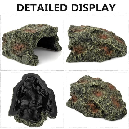Resin Turtle Tank Accessories – Create an Ideal Hideout and Habitat for Reptiles - size: Medium