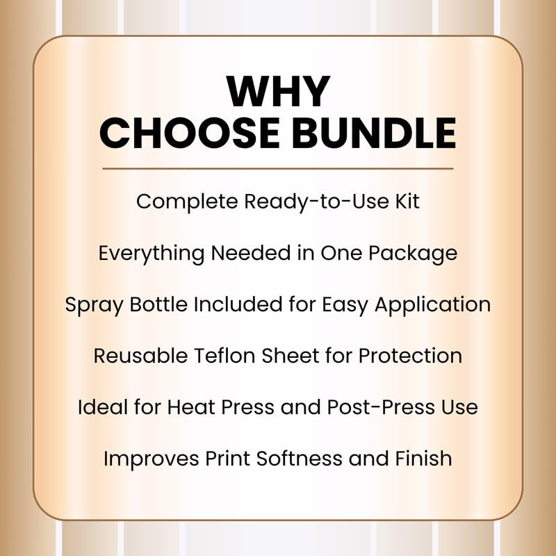 MagicSeal™ V2.0 Odorless Spray Kit 500ml with Continuous Mist Spray Bottle, Teflon Sheet and Patented Transfer Finishing Solution for Softer, More Breathable and Durable Garment Transfers - size: 500ml Kit - Odorless