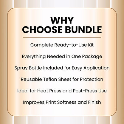 MagicSeal™ V2.0 Odorless Spray Kit 500ml with Continuous Mist Spray Bottle, Teflon Sheet and Patented Transfer Finishing Solution for Softer, More Breathable and Durable Garment Transfers - size: 500ml Kit - Odorless