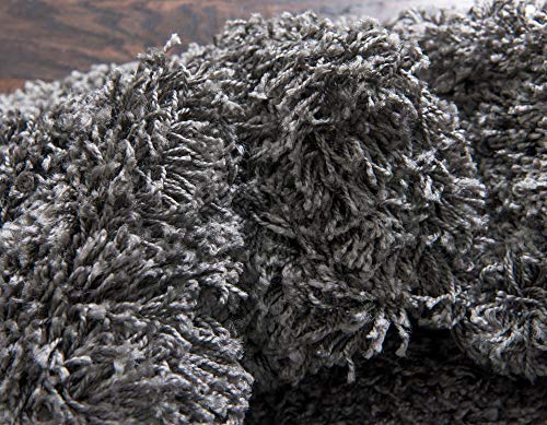 Unique Loom Solid Shag Collection Area Rug (2' 6" x 13' 1" Runner, Graphite Gray) - color: Graphite Gray, size: 2'6" x 13'1" (Runner)