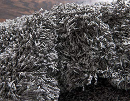 Unique Loom Solid Shag Collection Area Rug (2' 6" x 13' 1" Runner, Graphite Gray) - color: Graphite Gray, size: 2'6" x 13'1" (Runner)