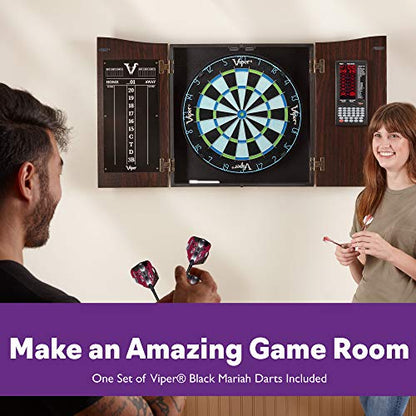 Deluxe Dartboard Cabinet with Integrated Pro Score and Cricket Scoreboard - style: Premium