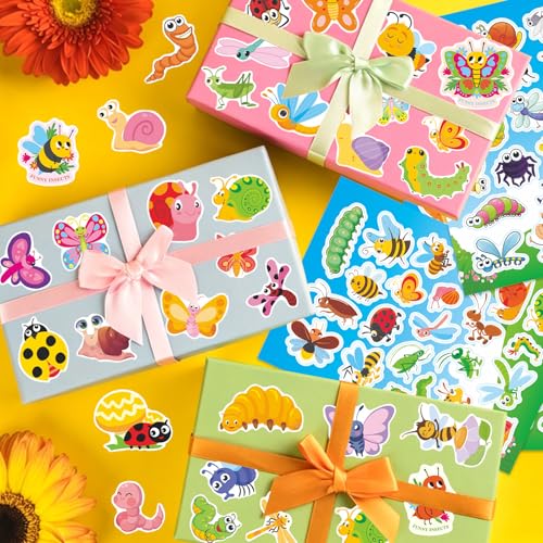 462Pcs Insect Stickers, Self Adhesive Insect Decorations Sticker Bulk Bee Ladybug Stickers for Scrapbooks Envelopes Cards Gifts Crafts Decor Classroom Rewards - style: Insect Bee