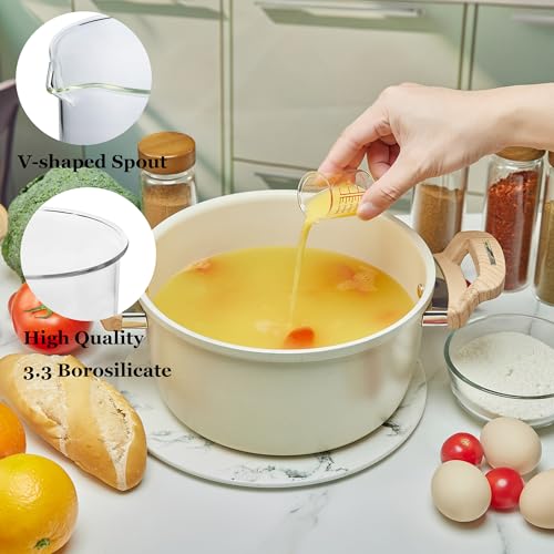 High Borosilicate Glass Measuring Cup-V-Shaped Spout，Glass Measuring Beaker for Kitchen or Restaurant, Easy to Read, 30 ML (1 Oz)-Pack of 2 - size: 30ml (1oz) - Pack of 2