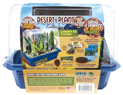 Toys By Nature Miniature Worlds Desert Oasis Succulent Terrarium Starter Kit - Complete Supplies for Fast Growth Rate! Fun & Easy Setup for Indoor Miniature Garden (Desert Plant Collection) - style: Desert Plant Collection